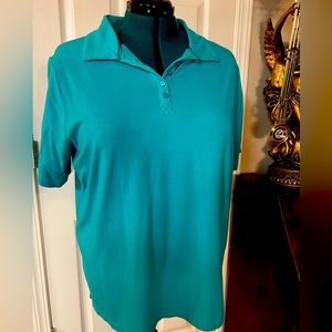 Catherine’s Women’s hi Plus Size: 1X, 18/20W, Teal Green Polo